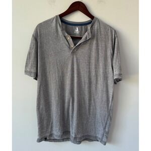 Johnnie-O Men's Marshall Henley Short Sleeve Tee Color Steel Size L‎